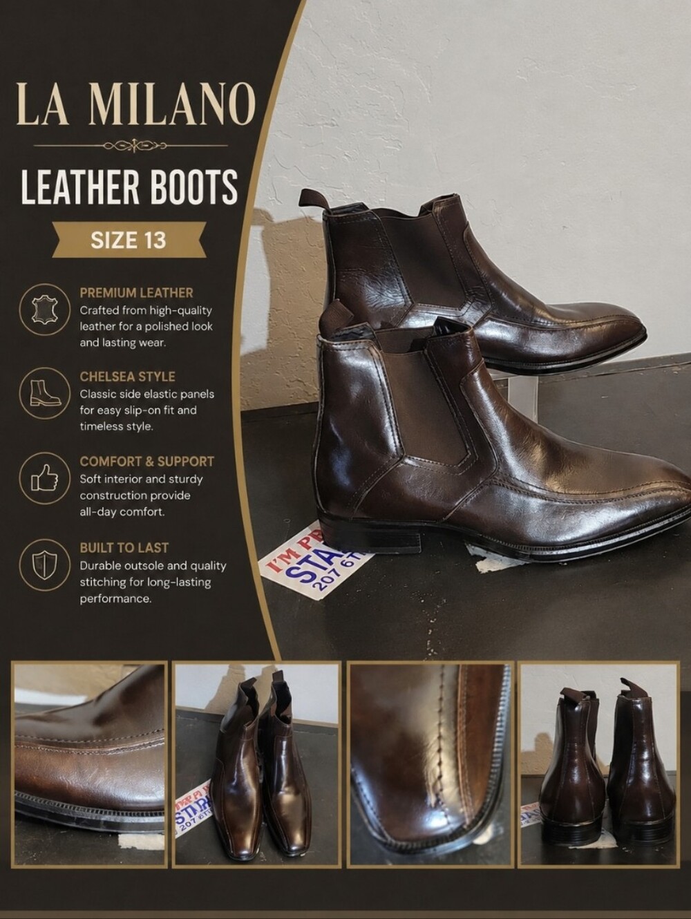LA MILANO Leather Boots 13